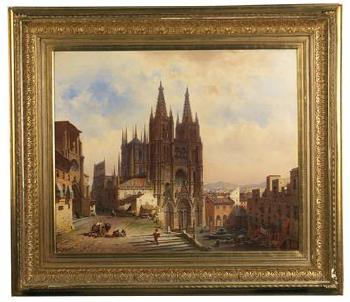A view of Burgos Cathedral by 
																			Friedrich Eibner
